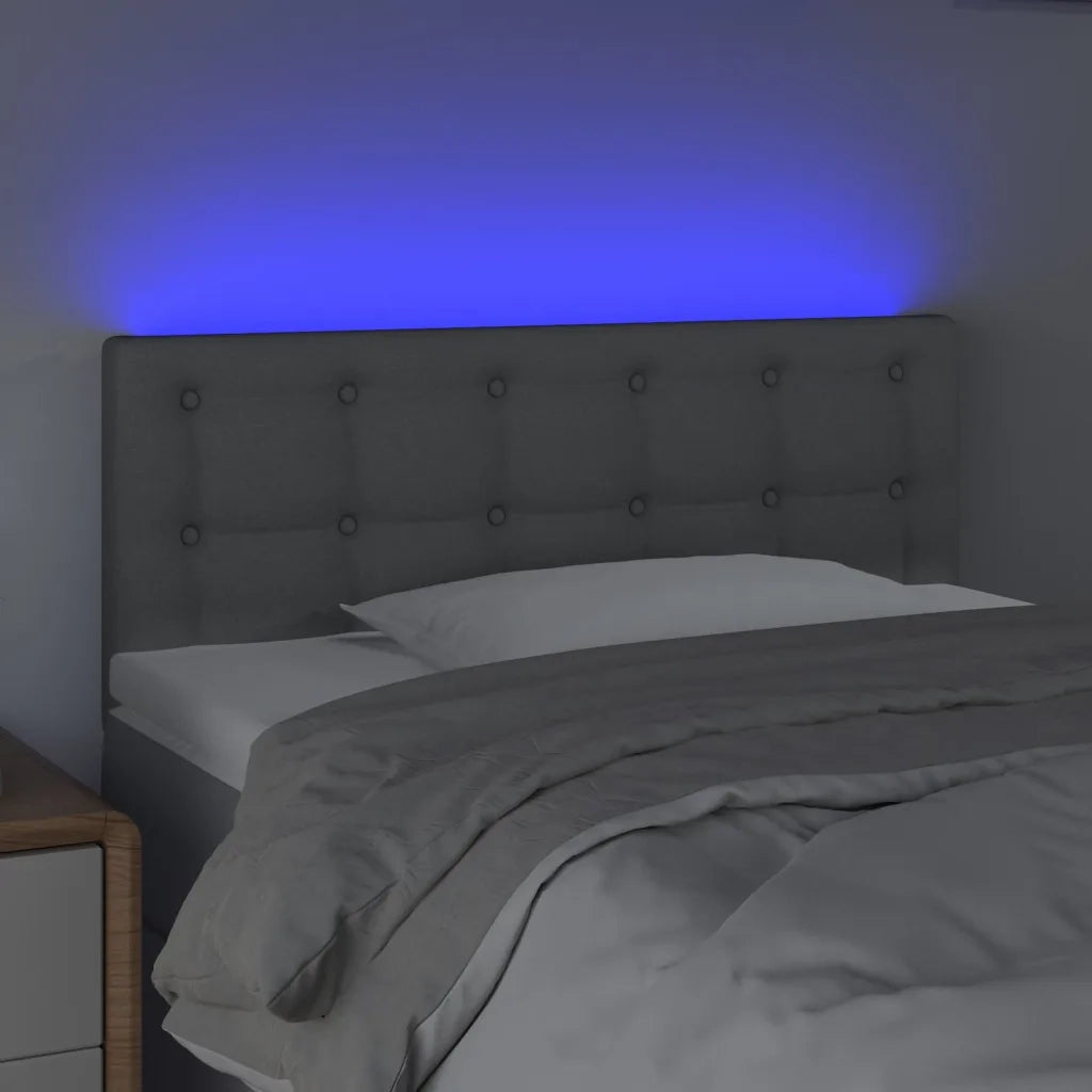 Testiera | Testata Grigio Chiaro a LED 80x5x78/88 cm in Tessuto
