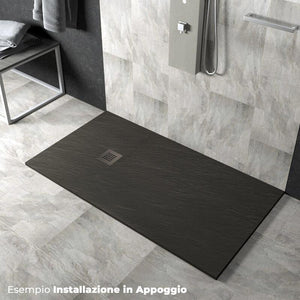 Piatto Doccia in Pietra  Pedrinelli Ardesia Stone Side Grigio Scuro 70x90 cm