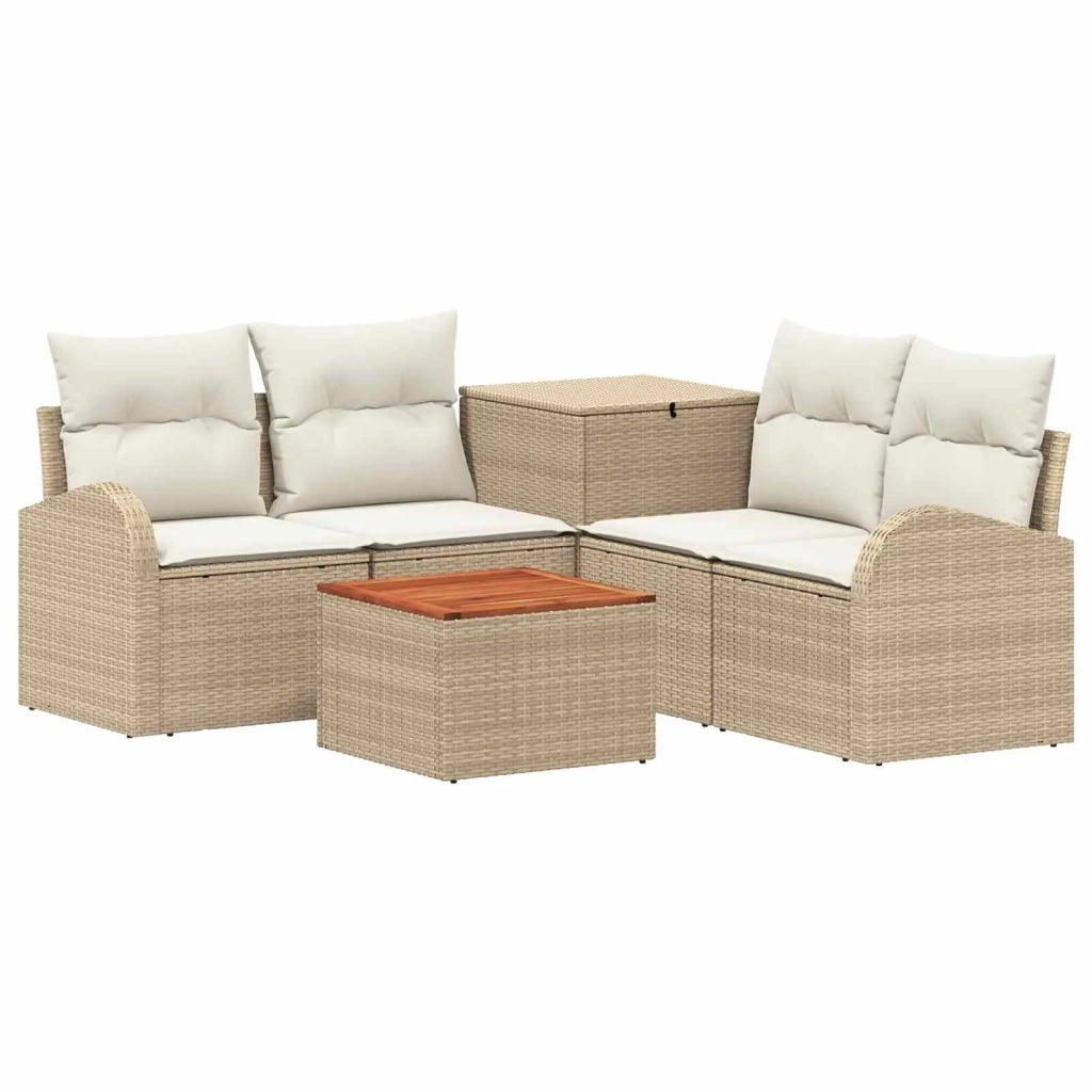 Set di divani 6 pz Beige e Bianco Crema 3447200