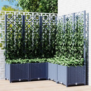 Fioriera da Giardino Graticcio Grigio Blu 120x120x136cm PP 318257