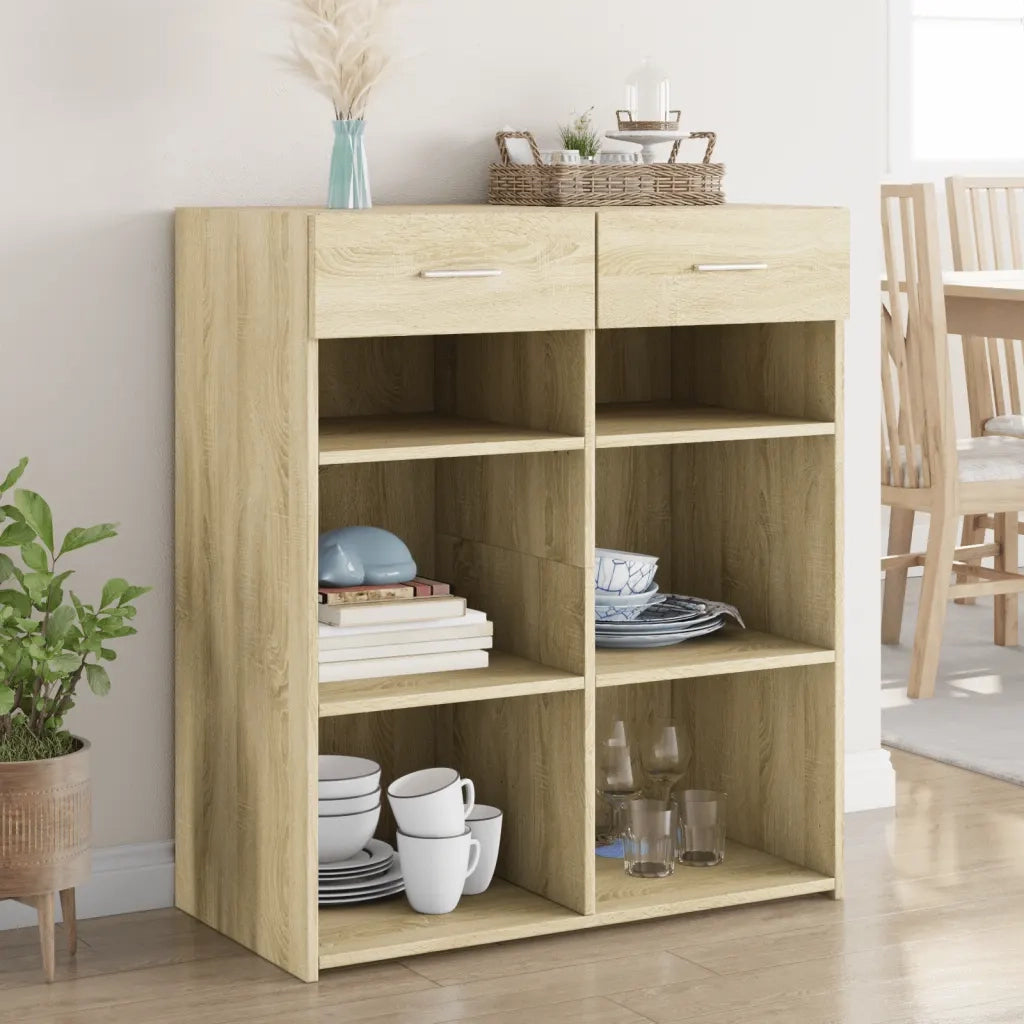 Credenza-Buffet-Armadio da cucina Rovere Sonoma 80x42,5x93 cm in Legno Multistrato 138167