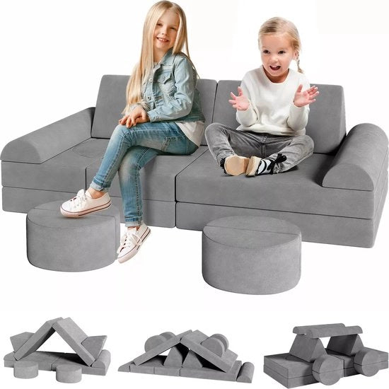 Sofa per bambini per camera da letto - Bancopulmino - Bancospensierato - Bancogiochi - Bancogiochino - seggiolino per bambini da 1-3 anni - colore grigio.