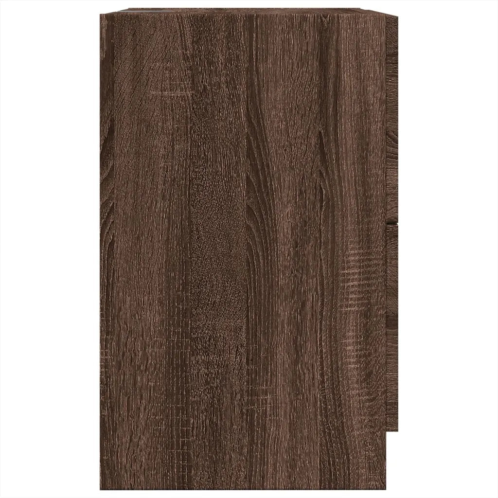 Mobile Lavabo-Armadietto da bagno Rovere Marrone 40x37x59 cm in Truciolare