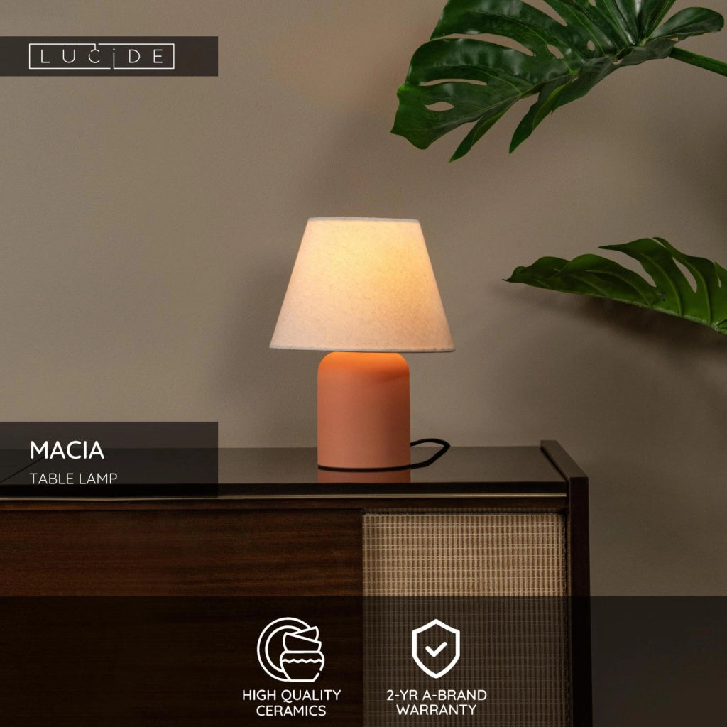 Lampada da tavolo MACIA terracotta lino 1xE14 Lucide