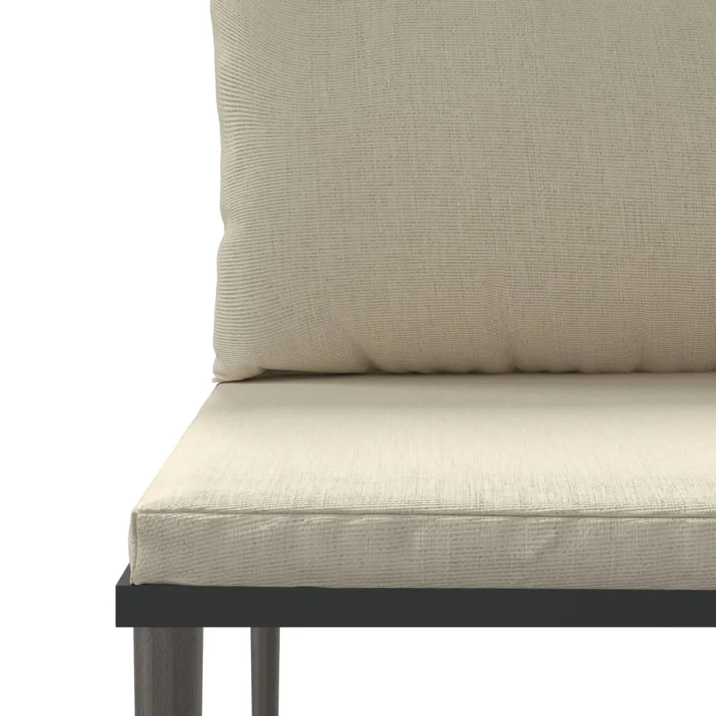 Divano Centrale da Giardino con Cuscini in Polyrattan Grigio 364124