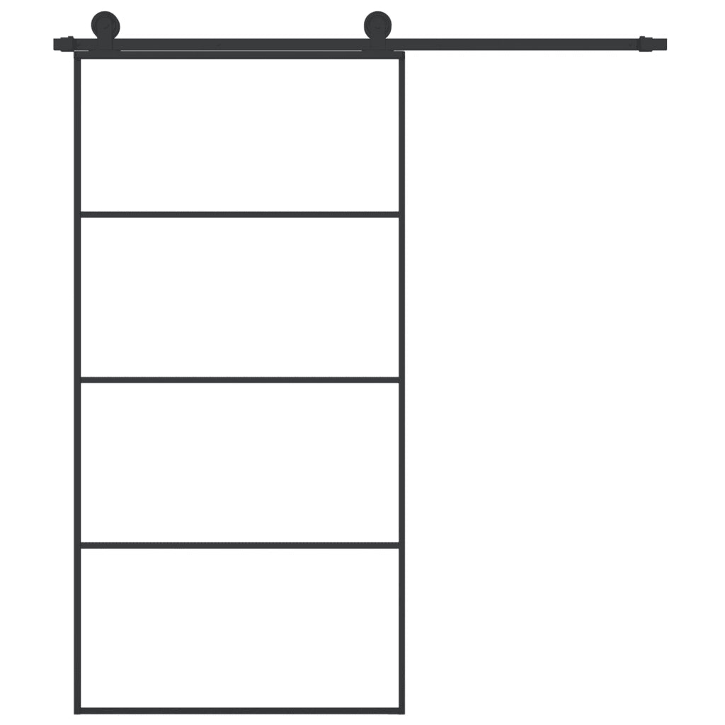 Porta Scorrevole con Ferramenta 102,5x205cm Vetro ESG Alluminio 3152149