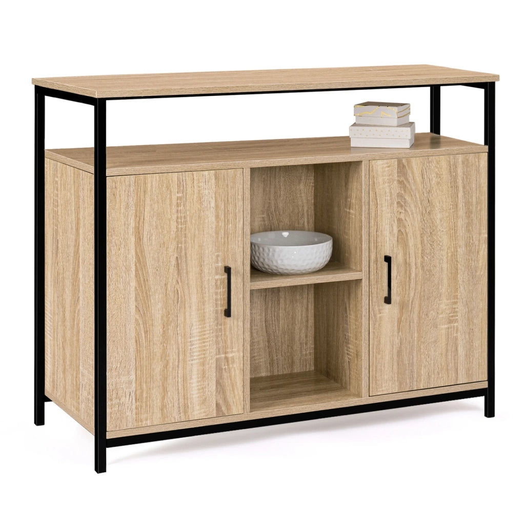 IDMarket - Credenza a 2 ante con ripiano dal design industriale DETROIT