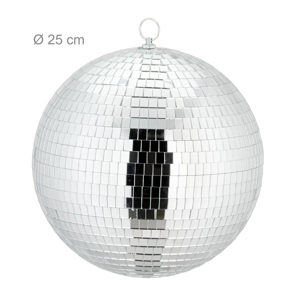 Palla da discoteca decorativa per feste 20 cm in vetro argentato 13_0017074