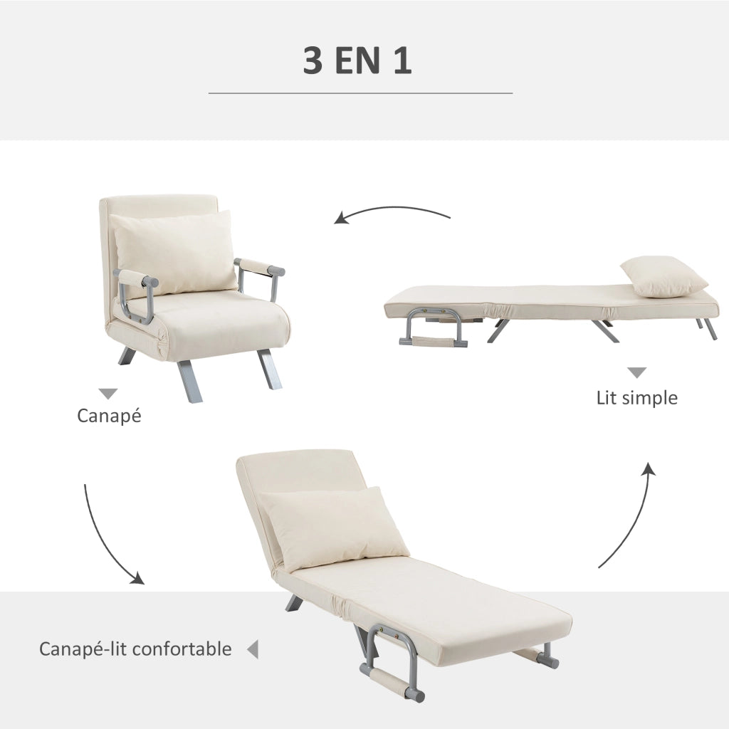 Poltrona letto ¨C zephmum ¨C Grigio Tessuto 80x200