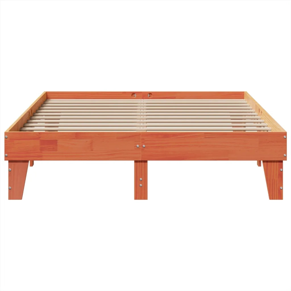 Letto senza Materasso Marrone Cera 150x200 cm in Legno di Pino