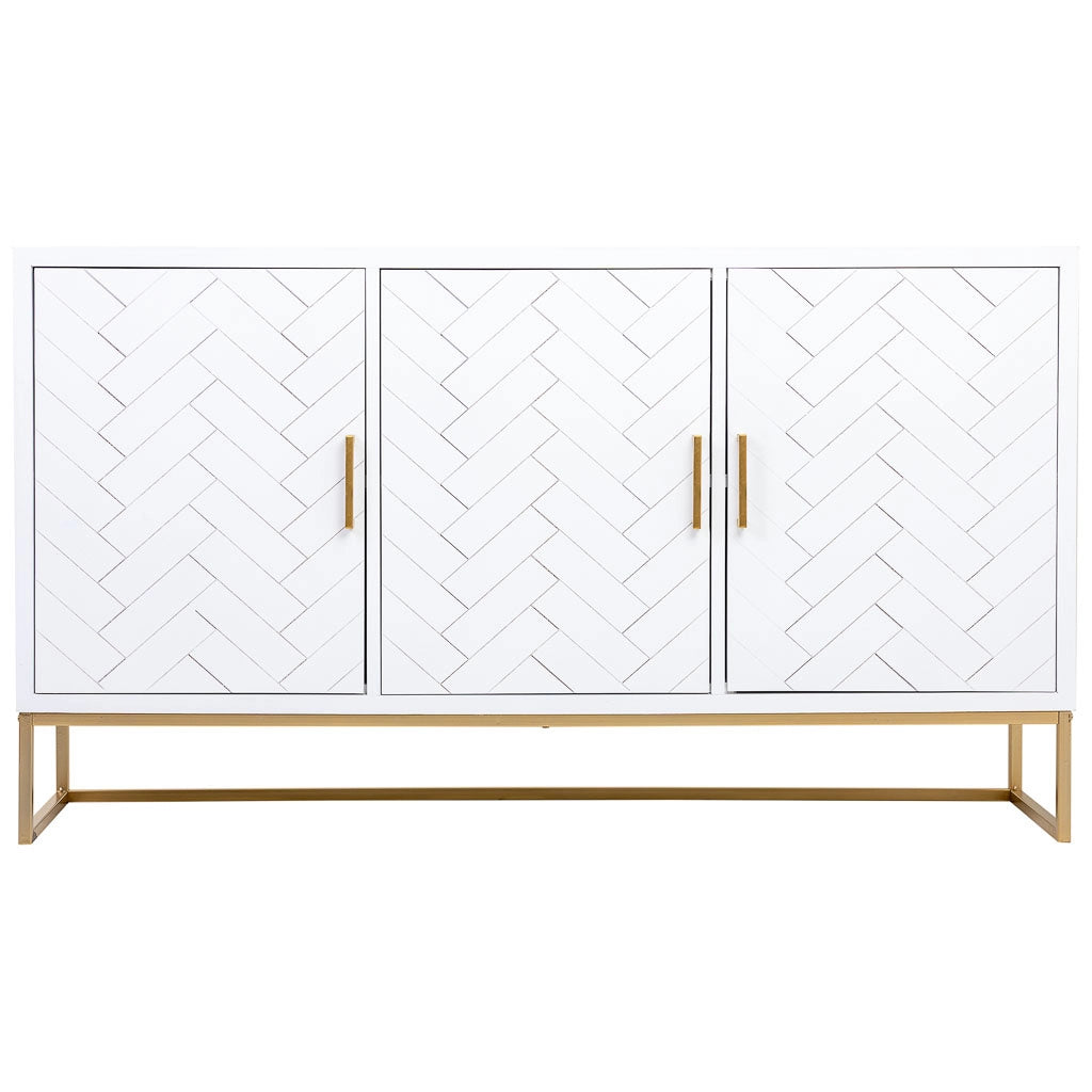 Credenza 3 ante in legno e metallo 160x41,5x90h cm
