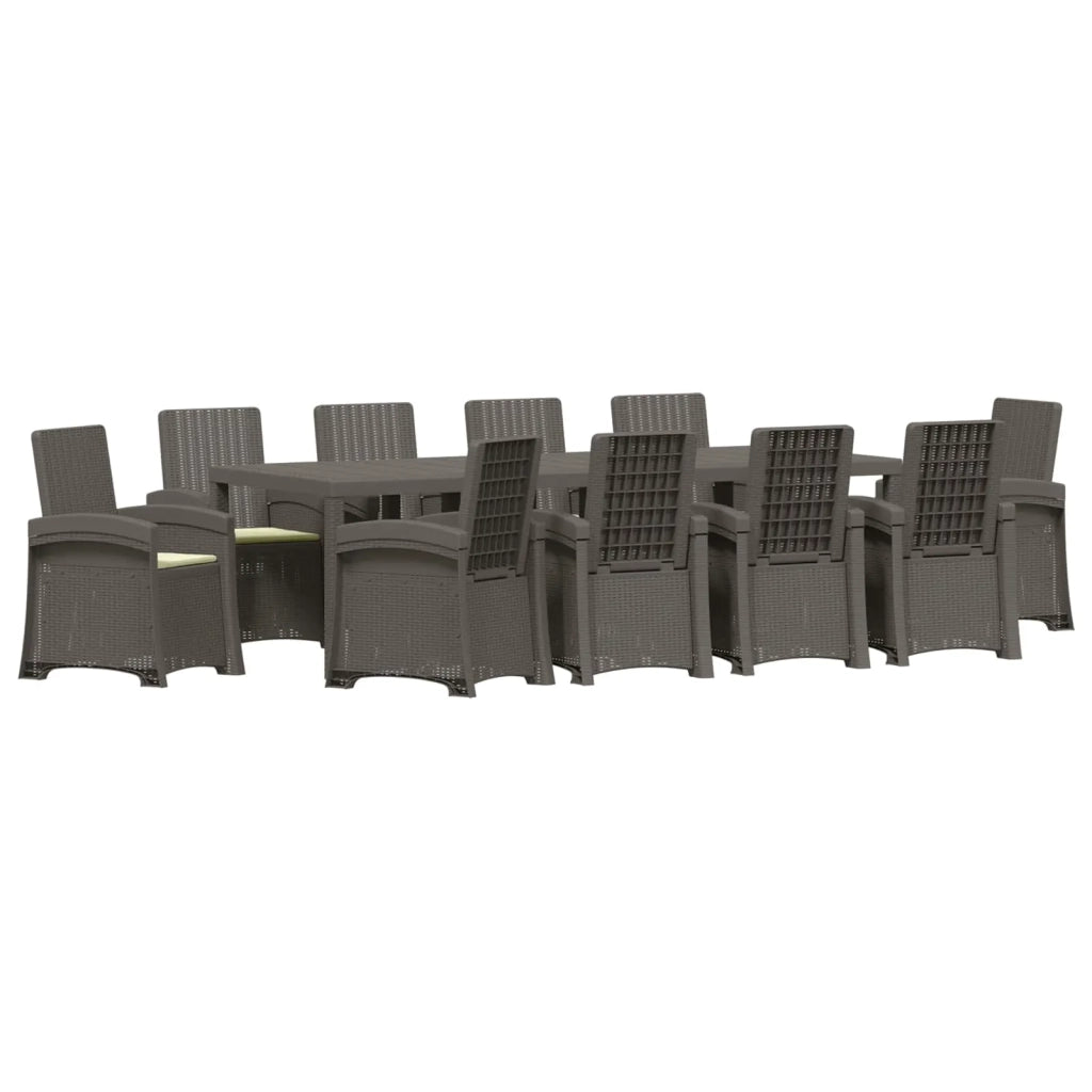 Set da Pranzo per Giardino 11 pz Grigio chiaro e panna PP 3430179