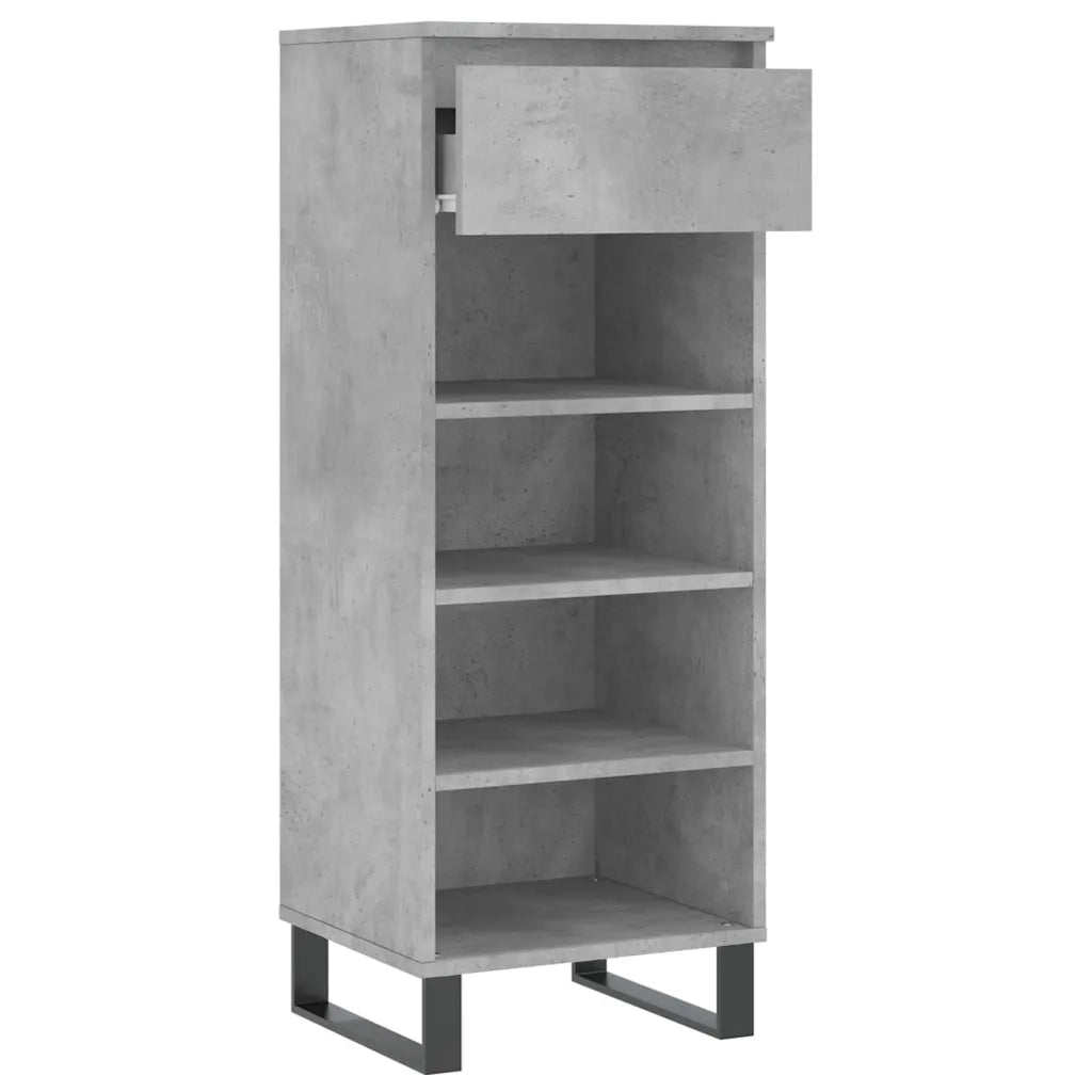 Scarpiera-Scaffale per scarpe Grigio Cemento 40x36x105 cm in Legno Multistrato 154848