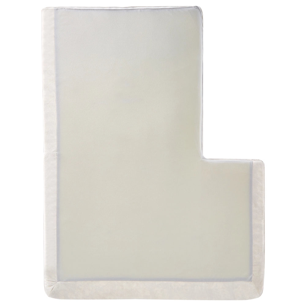 Divano angolare moderno a L con gambe in metallo e velluto Beige chiaro lato destro soggiorno minimalista