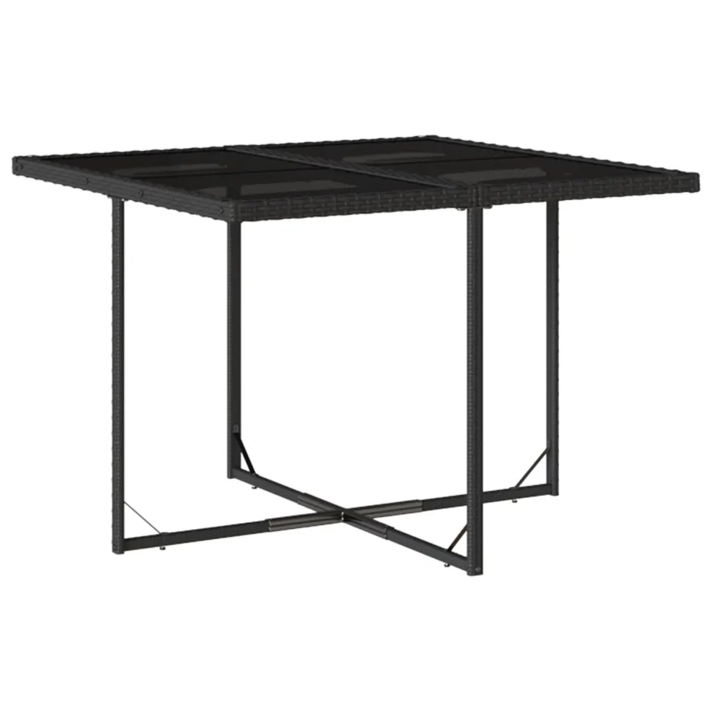 Set da Pranzo da Giardino 9 pz con Cuscini Nero in Polyrattan 3278141