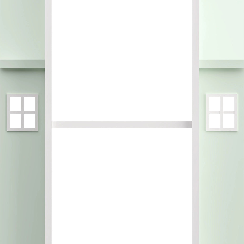 Scaffale Girevole Vipsali per Cameretta Design Casetta 108x40x40 cm Menta Verde / Bianco [en.casa]