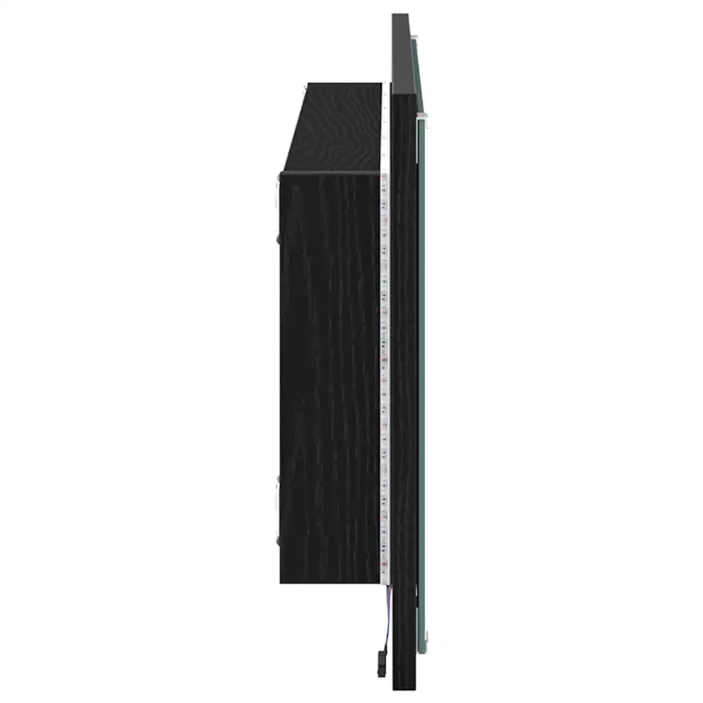 Specchio Rovere Nero 90 x 8,5 x 37 cm Legno multistrato 875421