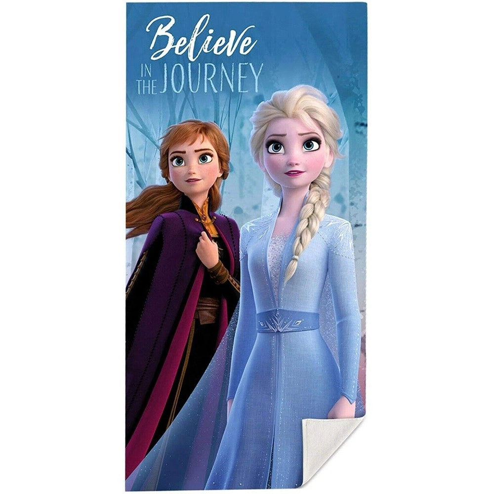 Trade Shop - Telo Mare In Cotone Frozen 2 + Borsa Da Spiaggia Asciugamano Per Mare Piscina -