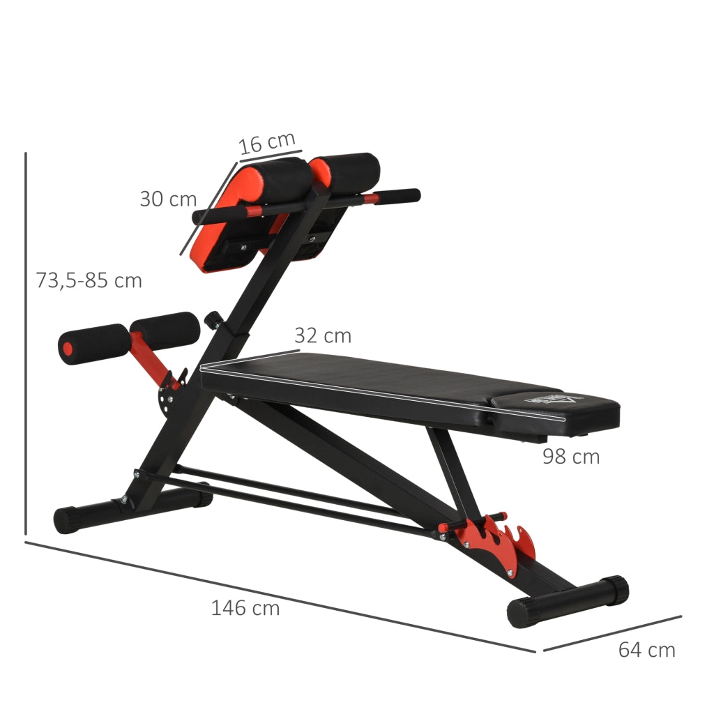 Sgabello da Palestra Multifunzionale ¨C zephmum ¨C Nero 64x146x73,5-85 cm