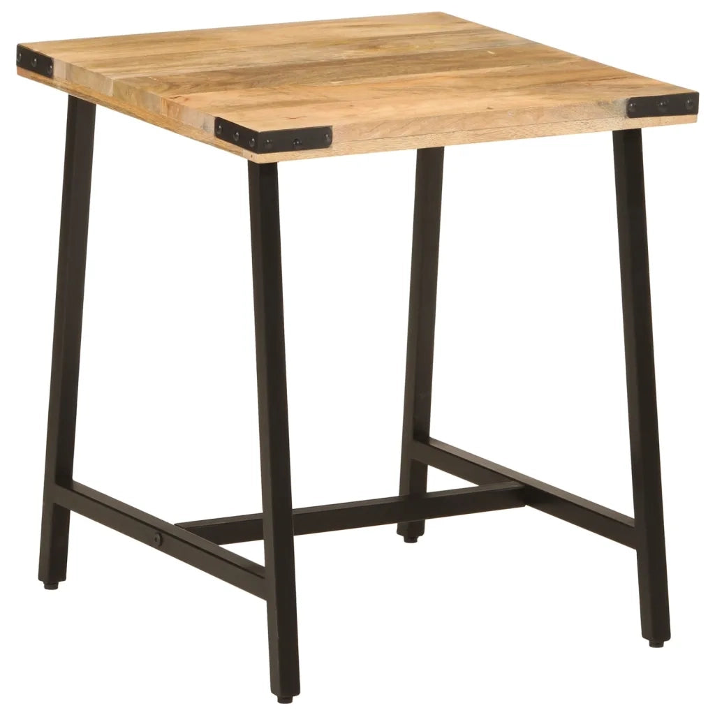 Tavolino-Tavolino da soggiorno-Tavolo 45x45x50cm in Legno Massello di Mango e Ferro