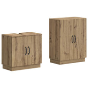 Set di Armadi da Bagno da 2 Pezzi HOORN Rovere Artigianale 3417638
