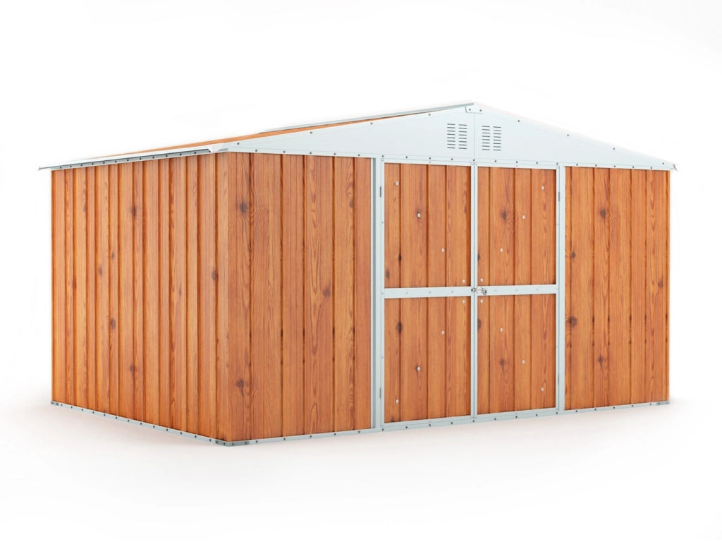 Capanno per esterno box in acciaio casetta da giardino 403x269cm x h 215cm - 149kg - 10,84mq LEGNO