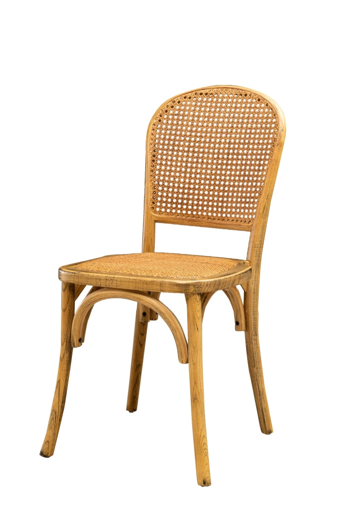 Biscottini Sedia Thonet in massello di frassino e seduta rattan finitura Naturale L42xPR50xH89 cm
