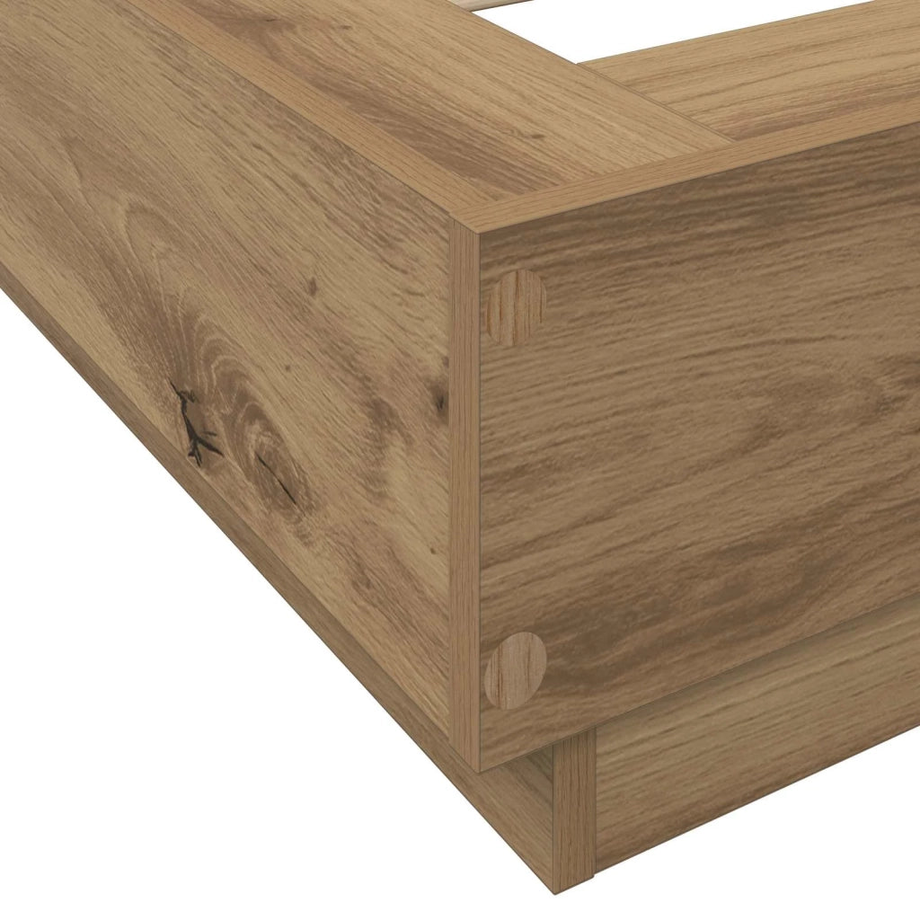Letto con LED con strisce LED Rovere Artigianale 80 x 200 cm 3429588