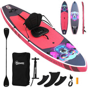 Tavola SUP Gonfiabile con Sedile e Pagaia - Xylo - 335x82x15 cm Blu Rosa