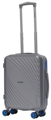 Trolley Valigia Bagaglio a Mano Rigida in ABS 4 Ruote TSA Ravizzoni Fresh Silver e Blu