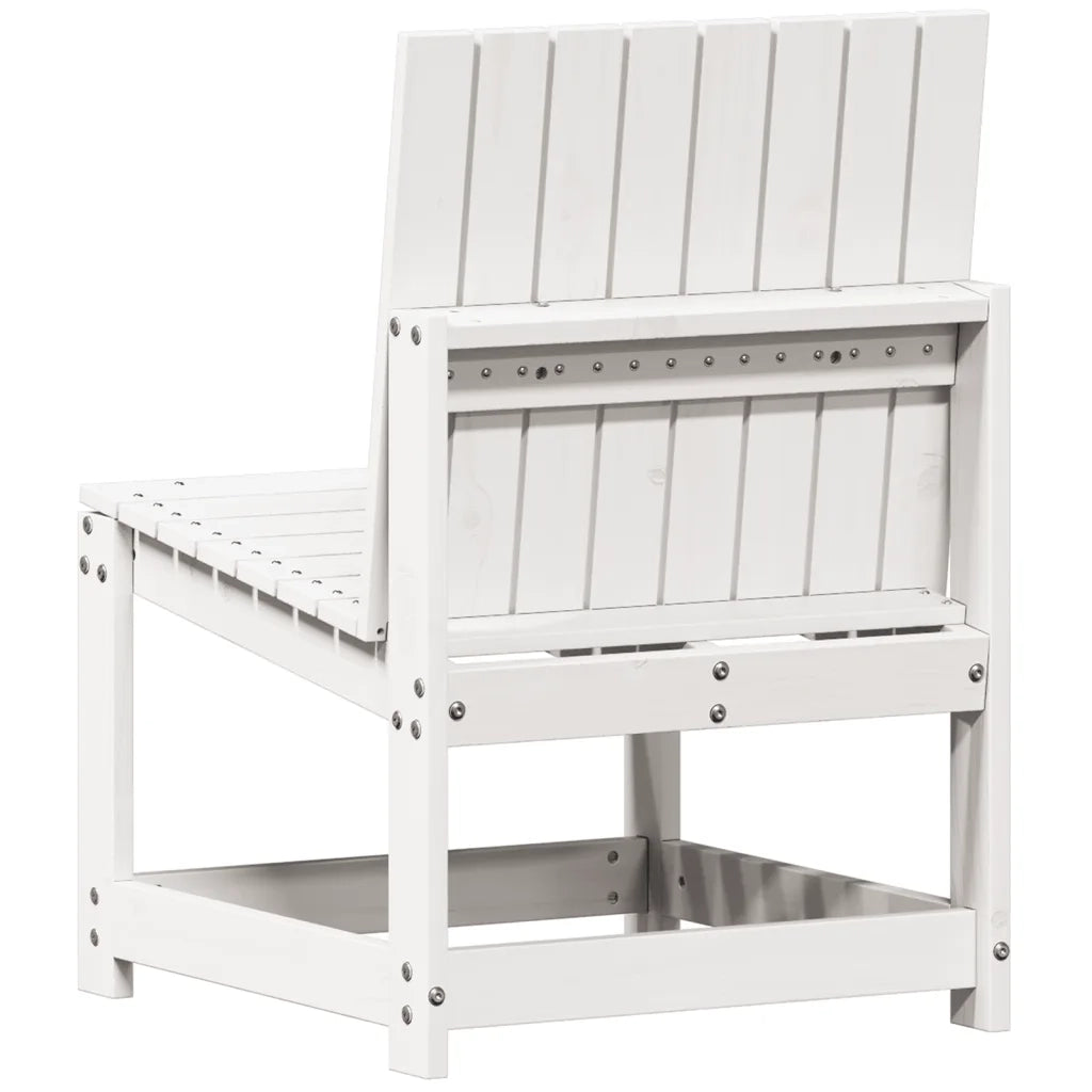 Set Salotto da Giardino 3 pz | Set di Mobili da Esterno Bianco in Legno Massello di Pino