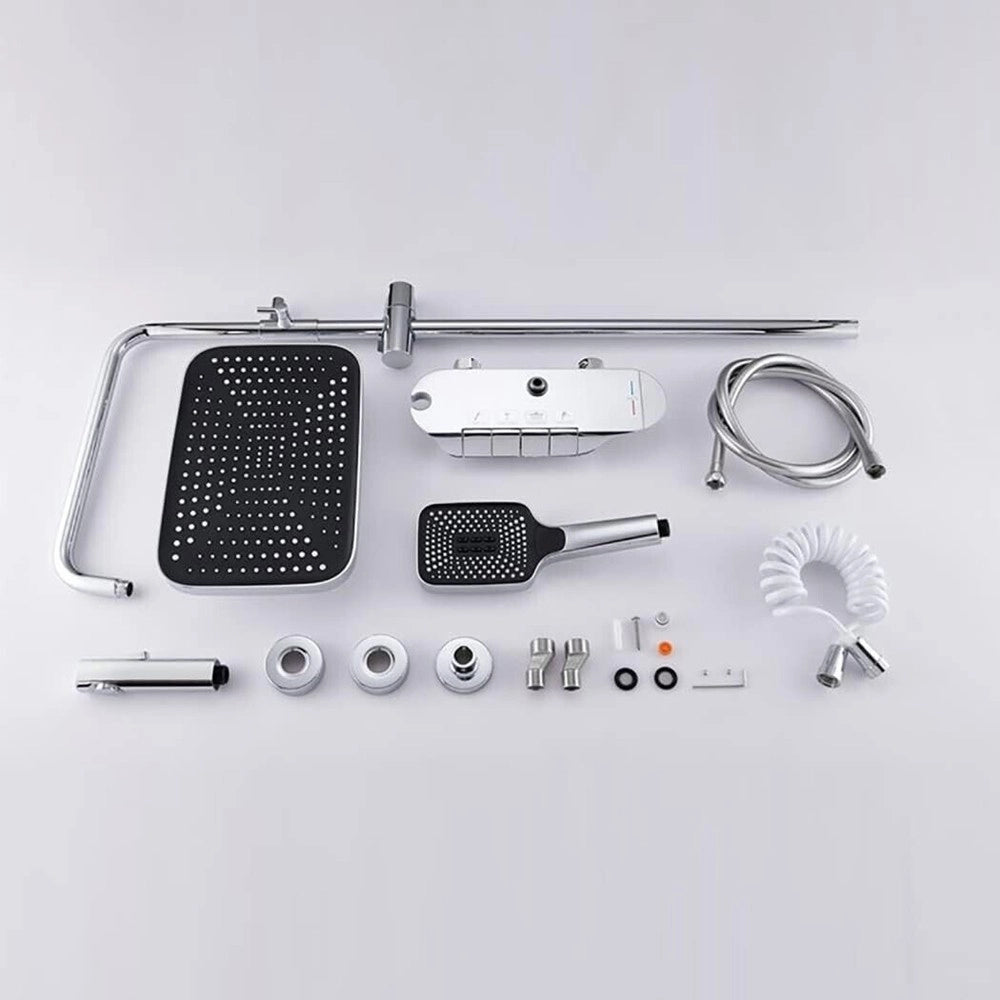 Trade Shop - Set Saliscendi Bagno Colonna Doccia Rubinetto Soffione Doccetta Bidet Cromato 87343 -