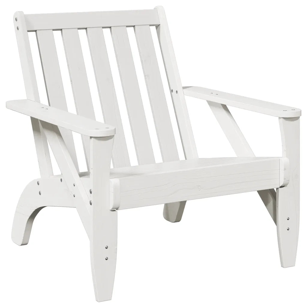 Sedia Adirondack da Giardino Bianca Legno Massello di Pino 859328