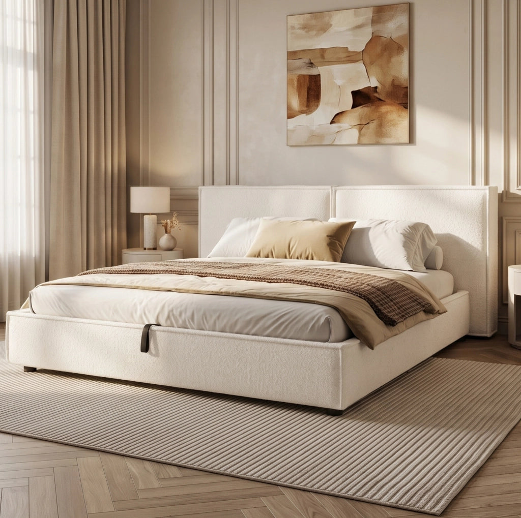 Letto matrimoniale imbottito 180x200 cm con contenitore idraulico