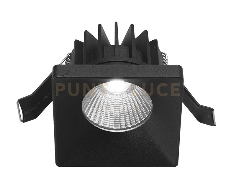 GFA304- FARETTO DA INCASSO IN ALLUMINIO A LED 3000K 700LM 9W QUADRATO 7CM NERO