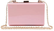 Borsa da Spalla Transparente Acrilica per Donna con Scatola Jelly Clutch per la Sera