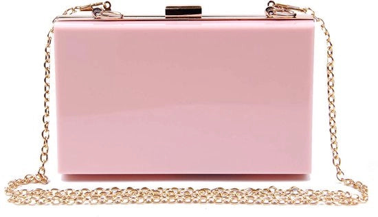 Borsa da Spalla Transparente Acrilica per Donna con Scatola Jelly Clutch per la Sera