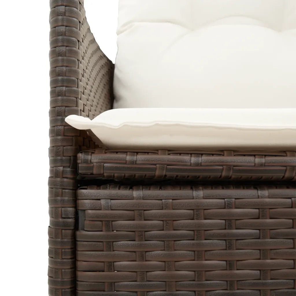 Sedie Reclinabili Giardino 2pz con Cuscini Marrone Polyrattan 365646