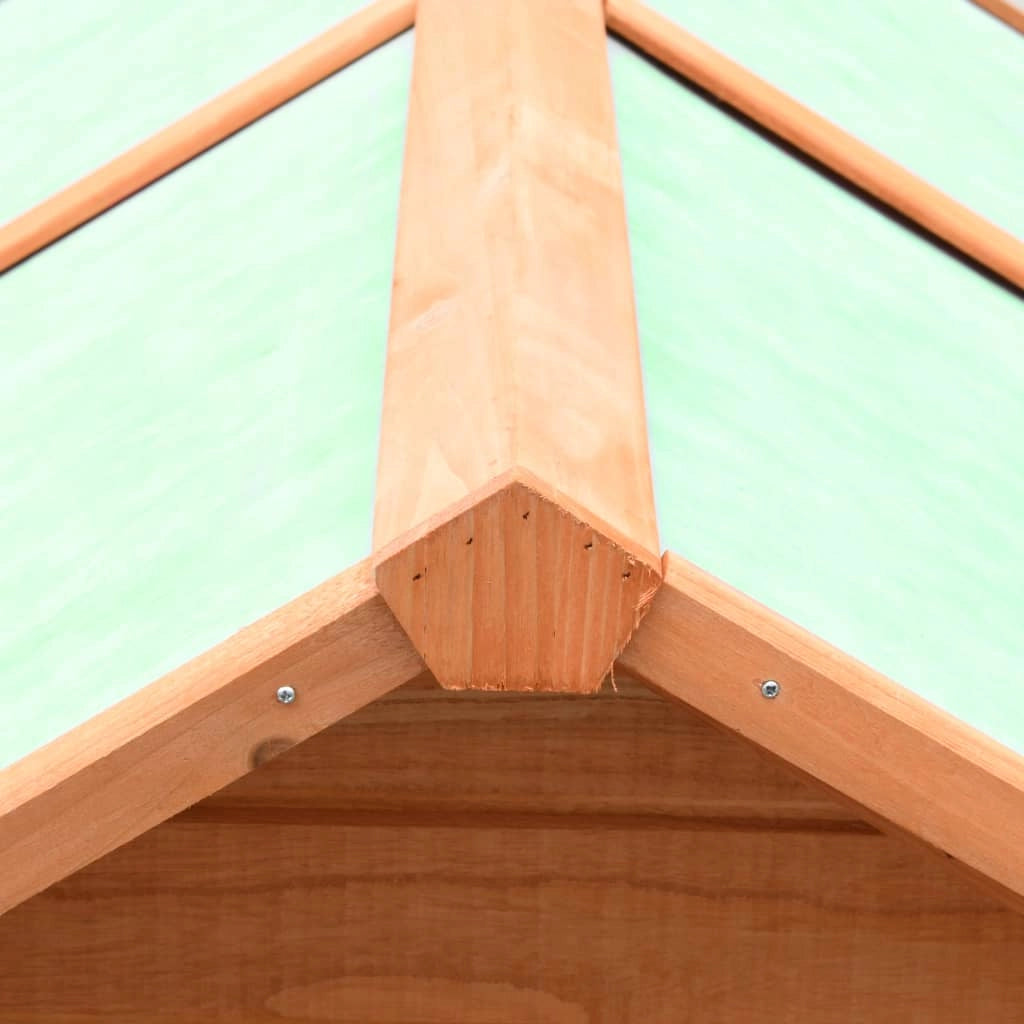 Pollaio in legno massello di pino e abete 170 x 81 x 110 cm marrone e verde 02_0001681