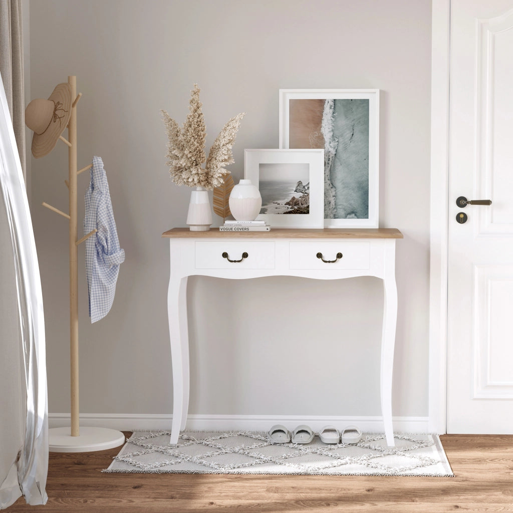 Tavolo console ¨C Zephmum ¨C Bianco legno 87x34x78 cm