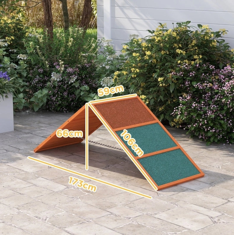 Rampa da agility per cani regolabile e pieghevole, arancione