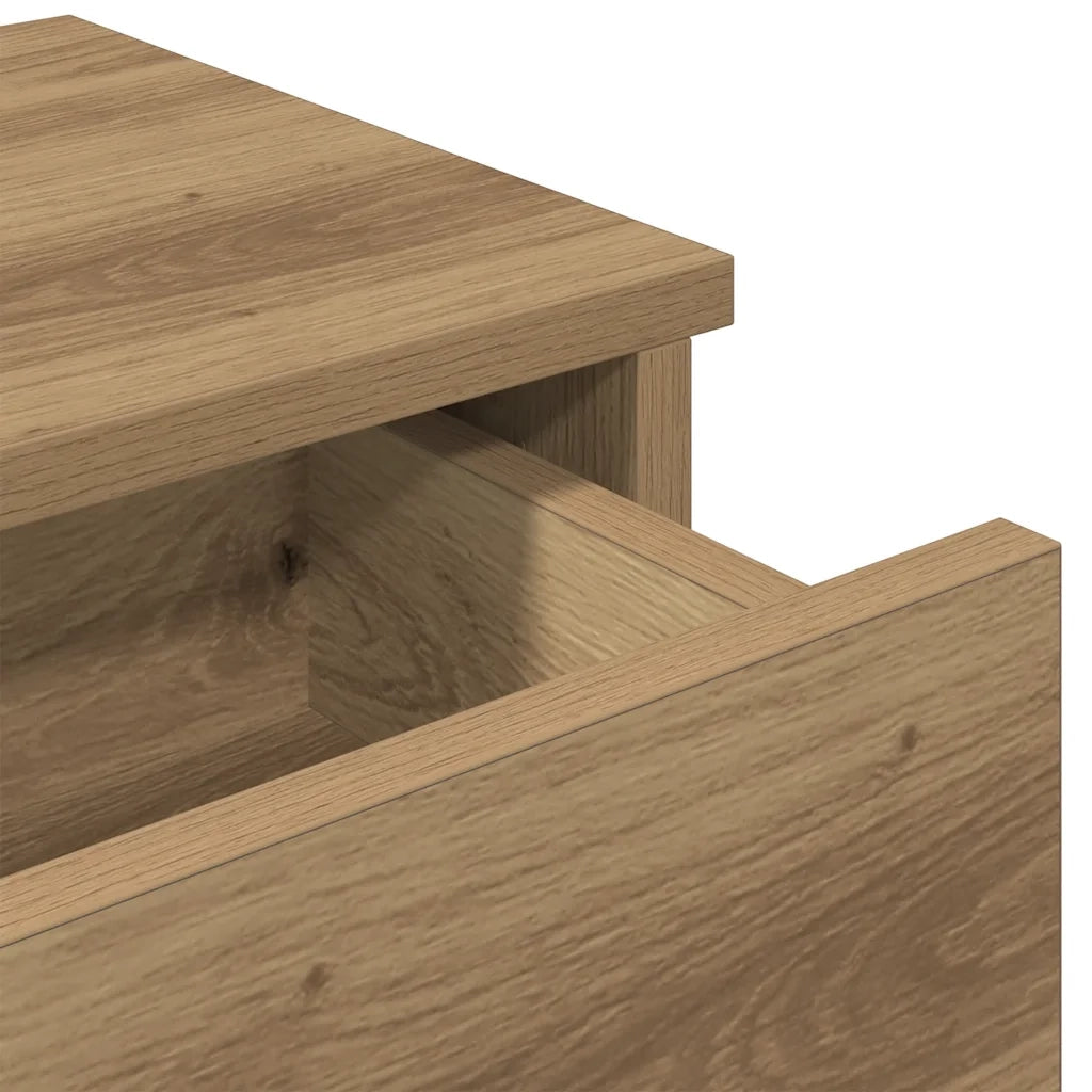 Scaffale a Parete con Cassetti Rovere 60x25x15 cm in Truciolato