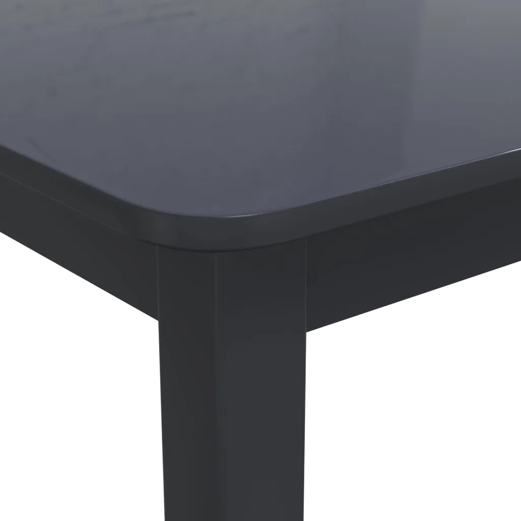Tavolo da Pranzo Nero 114x71x75cm in Legno Massello di Hevea 247364
