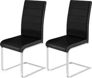 Set di 2 poltrone in pelle artificiale per sala da pranzo - robusta e moderna - design ergonomico - stile e comodo - finitura lussuosa - nero