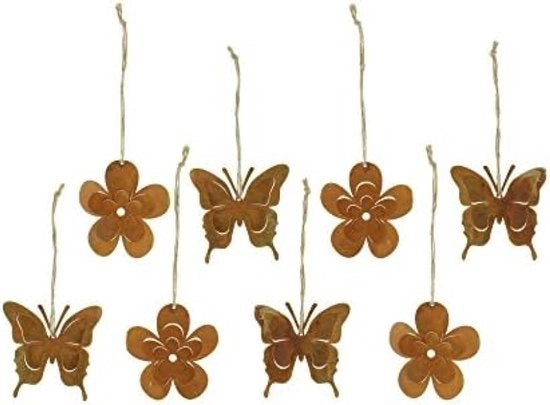 Set di 8 decorazioni per parete a tema floreale con farfalle