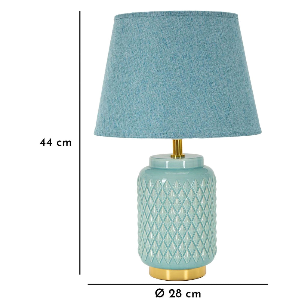 Cordov, Lampada da Tavolo Necessaria 1 Lampadina, Azzurro Turchese