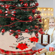 106cm Abito di juta con fiori per albero di Natale, decorazione per la casa di Natale, decorazione per la casa di Natale.