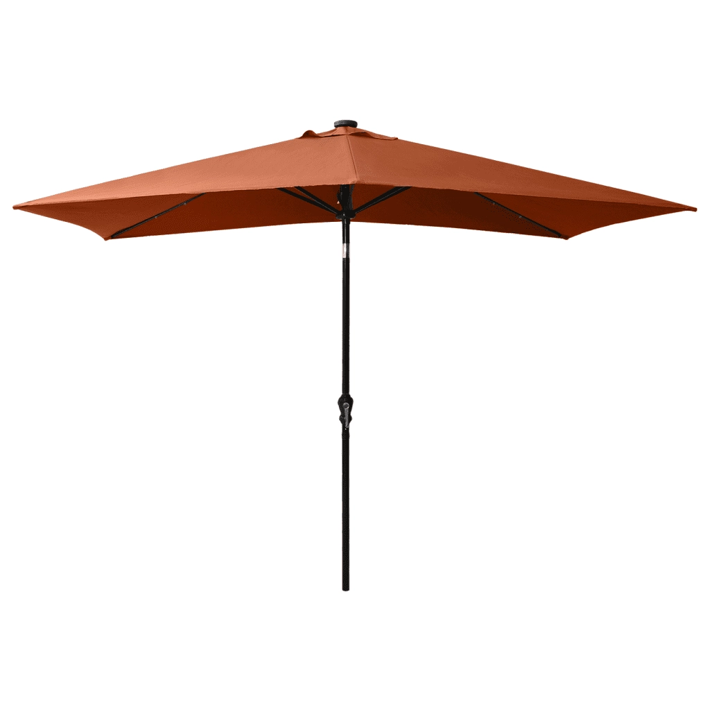 Ombrellone da Giardino con LED Palo in Acciaio Terracotta 2x3 m 313791