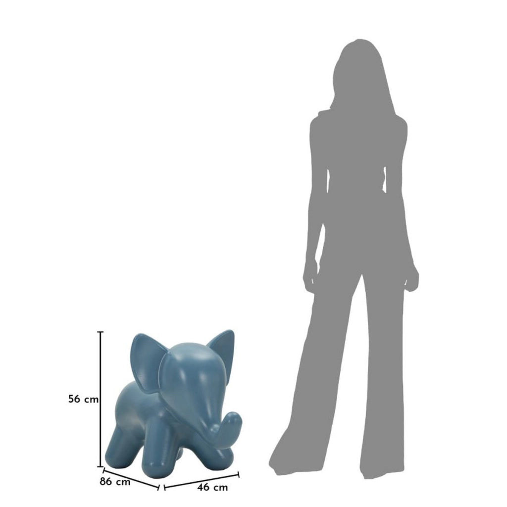 Sgabello Basso Elefante 1, Blu, Plastica, 86x46x56 cm