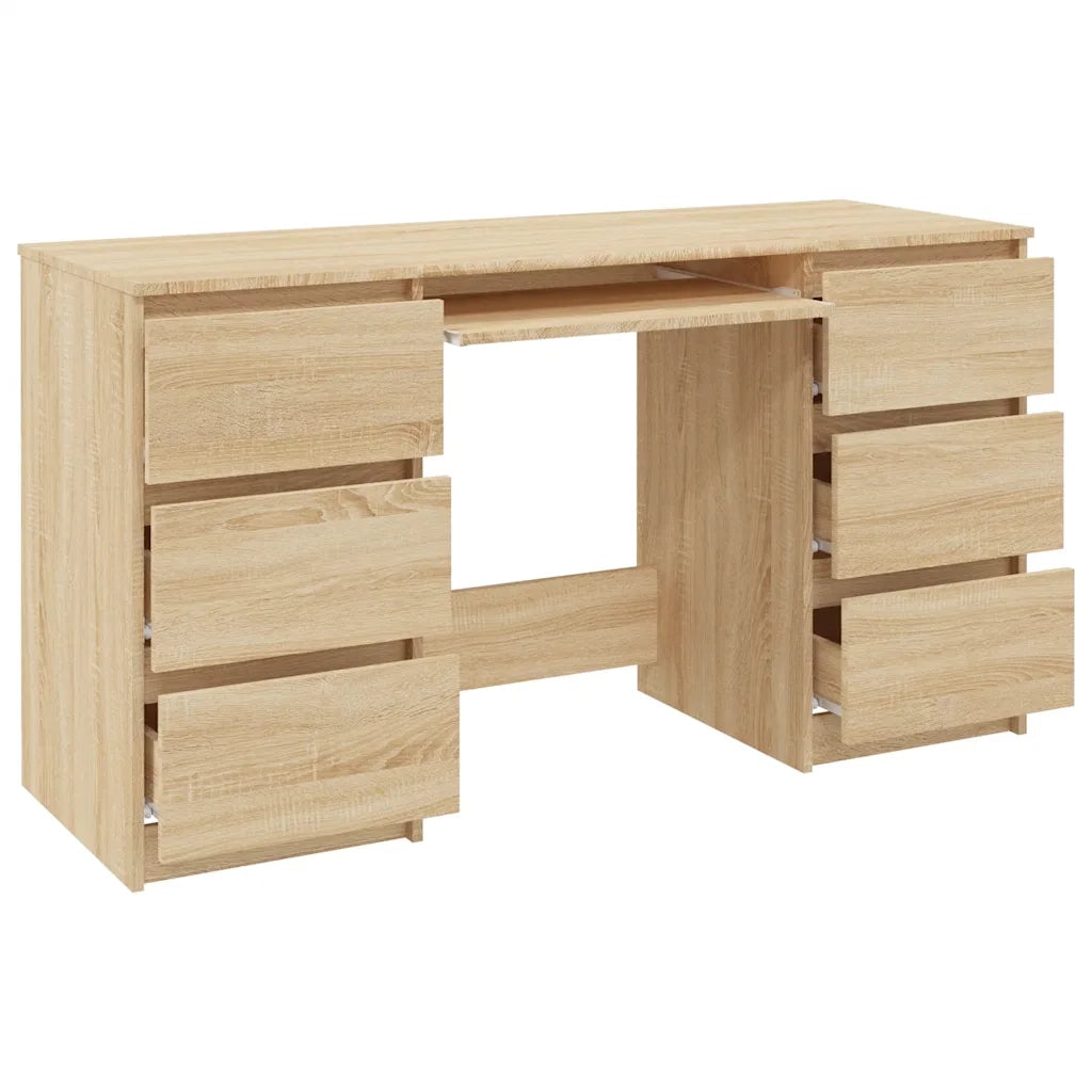 Scrivania | Tavolo da Ufficio Rovere Sonoma 140x50x77 cm in Legno Multistrato